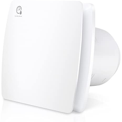 Ansobea Ventilatore da bagno Ø100mm, ventilatore di scarico con sensore di umidità Ventilatore da bagno con valvola di riflusso Ventilatore da bagno per bagno, WC, ripostiglio, cantina - Bianco