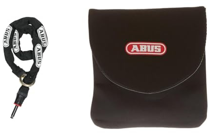 ABUS Rahmenschloss-Einsteckkette – Adaptor Chain 2.0 8KS & Fahrradschloss-Tasche ST 5850/5650/4960 - Transporttasche für Kettenschlösser zur Befestigung am Gepäckträger, Schwarz