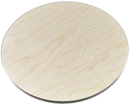 AtHaus® Disco in Compensato | Ø 50 mm | Spessore 6 mm | 1 Pezzo | Taglio Circolare Perfetto per Laser | Pannello in Legno Grezzo | Sagoma Intagliata