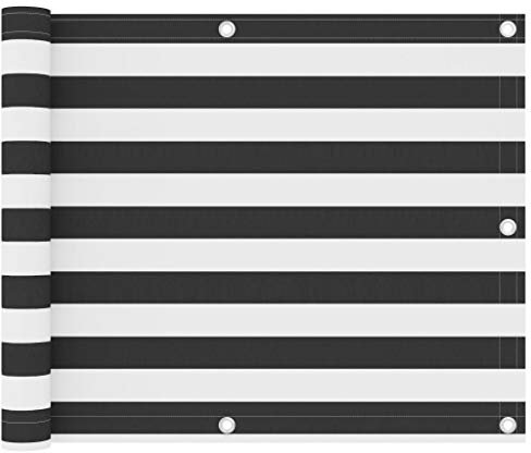LLEZKBR Balkonsichtschutz Anthrazit und Weiß 75x600cm Oxford Stoff