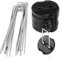 BUCOMTU 50 Piezas Grapas Malla Antihierbas con 50 Arandelas,Grapas Césped Artificial Grapas de Jardín para Césped Artificial, Valla y Clavos Camping,Fijación de tuberías-150 x 4 mm - Ø 2.5 mm