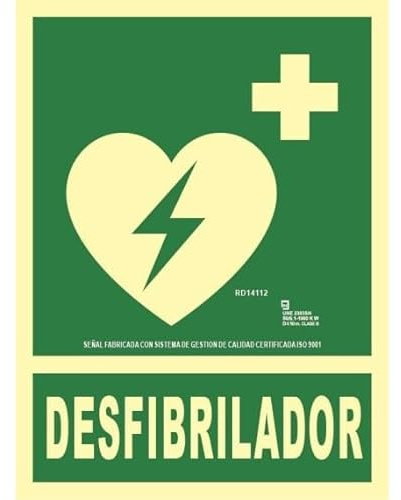 Notsignal Defibrillator aus Aluminium, Klasse A, 210 x 300. SEKURECO