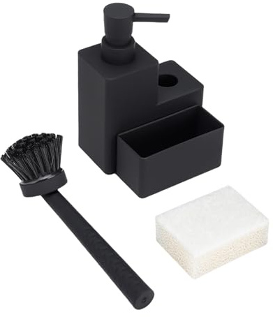 Portasapone per Piatti da Cucina con Portaspugna - Distributore Sapone Liquido Mani con Supporto Spugna | Organizzatore Casa Risparmio Spazio Appartamento