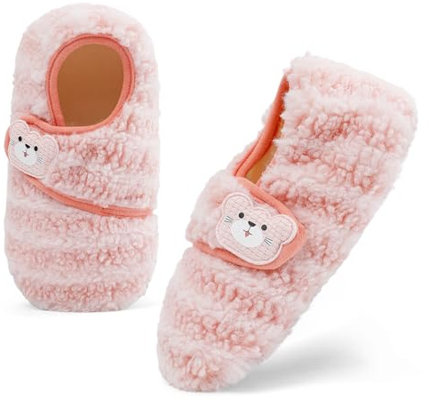 MK MATT KEELY Tofflor, baby, barfotaskor, vinter, inomhus, pojke, flicka, tofflor, halkfria, mjuka för löparskor, tofflor, ROSA, 6-12 månader