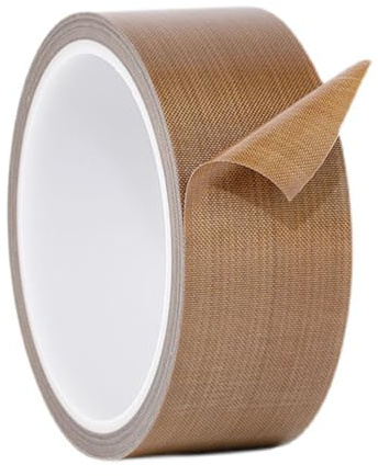 Misuyue 30mm Teflonband Selbstklebend, Hitzebeständiges Klebeband Braun | PTFE Teflon Tape für Vakuumiermaschine Impulsversiegeler, Hitzebeständiges bis 300℃, 10M Lange