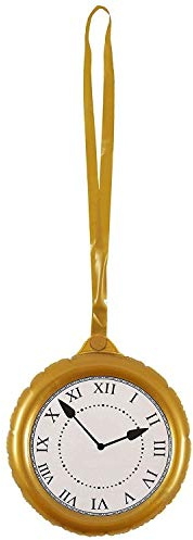 Jumbo Underlandet kanin guld fickur klocka fest uppblåsbar rekvisita dekoration, Flerfärgade, Modern