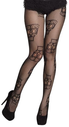 Boland - Collants, dames, pantalons extensibles, Jour des Morts, nylon, carnaval, fête costumée, fête à thème