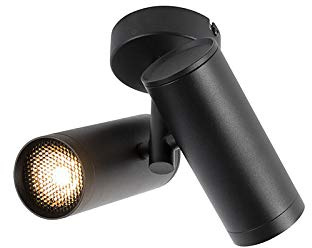 Qazqa Verstellbarer Deckenstrahler, Deckenspot - Scopio - Schwarz, max. 50W, Geeignet für LED, 17.9cm, Rund, 2-flammig, Ideal als Wohnzimmerlampe, Küche lampe und