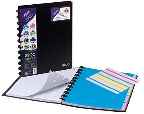 Snopake Eligo A4 ReOrganiser Project/Note Book [Pack of 2] Ref: 15862A - [Amazon Exclusive], Black