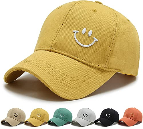DURINM Baseball Cap Herren Damen Kappe Verstellbare Baumwolle Outdoor Running Freizeit Basecap Sport Unisex Baseball Mütze Kopfbedeckung Outdoor (Gelb)