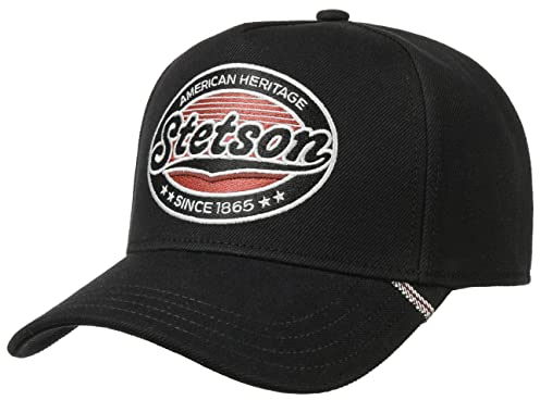 Stetson Selvage Denim Cap Basecap Baseballcap Baumwollcap Damen/Herren - Metallschnalle, mit Schirm Herbst Sommer Frühjahr Winter Frühling-Sommer Herbst-Winter - One Size schwarz