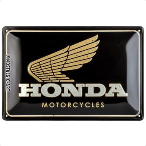 Nostalgic-Art Retro Blechschild, 20 x 30 cm, Honda MC – Motorcycles Gold | Original Honda Lizenzprodukt (OLP), aus Metall, Vintage Design, Blechschilder Sprüche, Geschenk-Idee für Biker