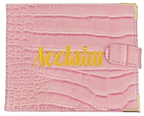 Acclaim Folding Wallet Style Lawn Bowls Bowling Scorecard Holder Synthetic Texture Effect Press Stud Closure 12.5 cm x 10 cm Closed (Pastel Pink)