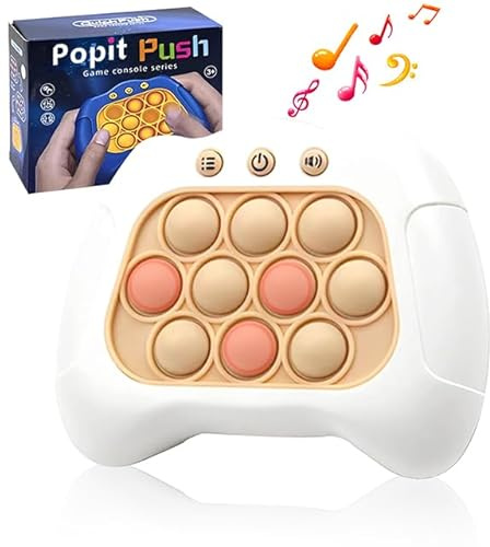 Jastown Gioco Quick Push Bubbles Per Bambini, Pop It Game, Poppit Elettronico,Giocattoli Sensoriali Fidget Toys, Giocattolo Antistress, Pop Fidget Game Giocattoli Per Ragazzi, Ragazze (bianco)
