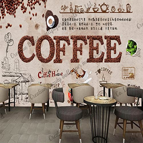 Fototapete Kaffee Tapete Industrielles Dekor Wandbild Café Café Nachmittagstee Restaurant Hintergrund-250Cmx175Cm