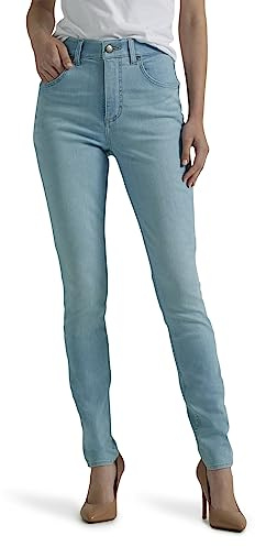 Lee Jeans Ajustados de Talle Alto Ultra Lux Comfort con Flex Motion para Mujer, Velo Blanco, 16 Largo