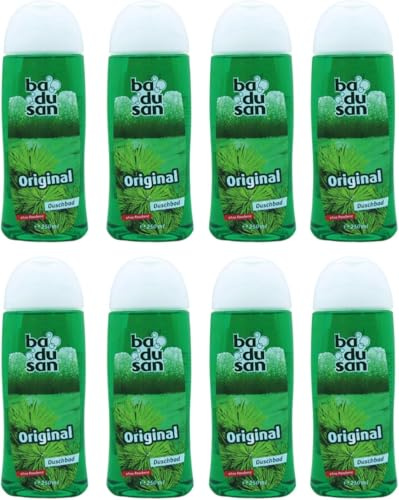 Badusan Duschbad Original – 8er Vorteilspack (8×250 ml) | Pflegendes Duschgel für jeden Hauttyp | Klassischer Duft | Sanfte Reinigung & Frische