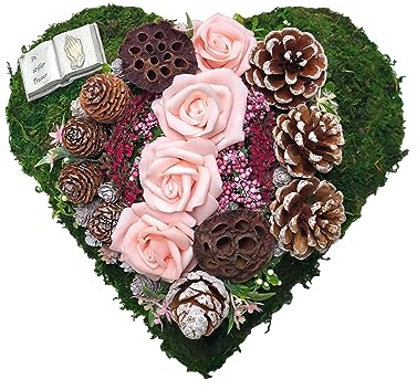 Grabgesteck Herz Grabschmuck Trauerherz Blumenschmuck Grab Beerdigung