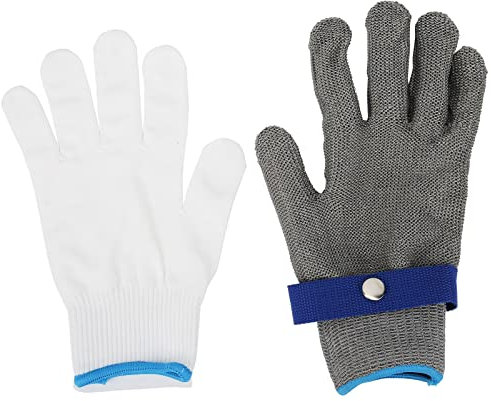 Guantes Acero Anticorte Guantes Corte Malla Metálica Guantes Protectores Cota De Malla Guantes Trabajo Seguridad Guante Acero Para Soldar Guantes Seguridad Acero Industrial(XS)