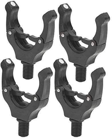 Alomejor 4PCS Magnetische Karpfen Rutenauflage ABS Leuchtendes Grün Schwarz Angelrutenauflage Professionelles Angelwerkzeug (Black)