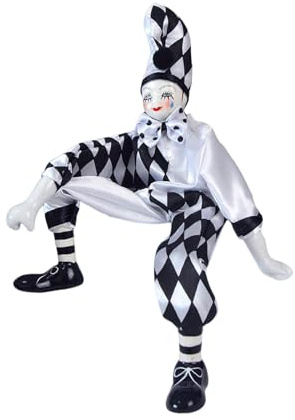 Clown Puppe, Porzellan, Antike Puppenfigur für Souvenirs, Kunsthandwerk, Geburtstag
