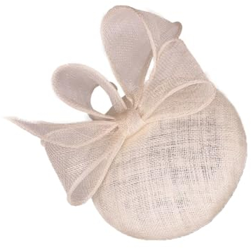 Fascinator mit Schleife, aus Leinen, mit Haarband, Haarschmuck für Damen, beige, box packing