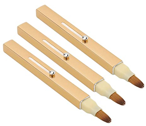 Ensemble de Pinceaux à Lèvres Rétractables, Pinceaux de Maquillage à Double extrémité avec Pinceau Anti-cernes, Anti-poussière et Hygiénique, Faciles à Saisir et à Utiliser, 3