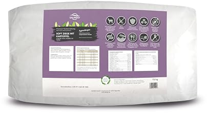 SALiNGO Soft Trockenfutter Ziege mit Kartoffel | Hundefutter für Hunde Aller Rassen | hypoallergenes Trockenfutter 15kg