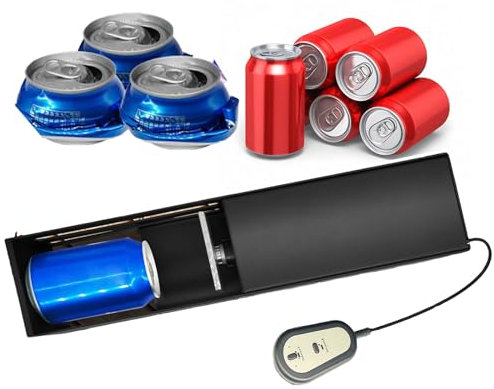 pedenencelia Automatic Can Crushers,Electric Can Crusher,Low Noise,12-16 Ounce Aluminum Cans,6-12 Ounce Plastic Bottles,200~550ml Cans,For Home Commercial Use,black