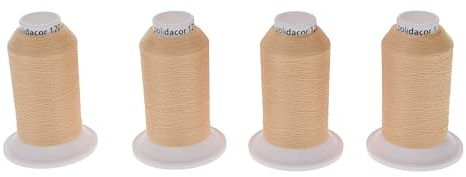 SEWFIL Hem - Polydacor 120, 4-pack sytrådskoner av polyester för stickning, 4-pack 1 000 meter 0070 spolar, ockra