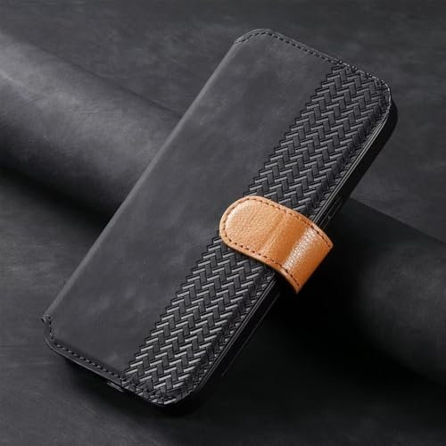 TIANYUE Funda para Motorola Moto E40, Funda Tipo Billetera de Cuero PU con [Bloqueo RFID] [Ranura para Tarjeta] [Soporte para Correa de muñeca] Funda para Moto E40-Negro