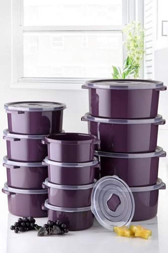 My Happy Home Plastic Food Storage Containers 12 Pcs with Lids, Twist Lock on Lid Ideal for Microwave/Freezer, Leakproof, Stackable, Airtight, Snacks, Takeout, Meal Prep