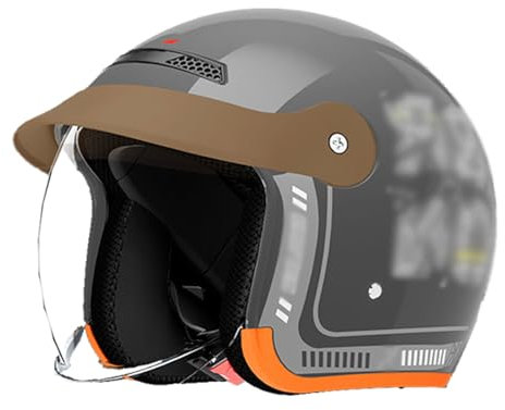 MSDXDKF Casque de Moto Vintage avec Visiere et Boucle à dégagement Rapide, Casque de Moto rétro à Face Ouverte ECE Homologué Demi Coque Casque Jet pour Vélo Chopper Cyclomoteur,55-60cm,Style6