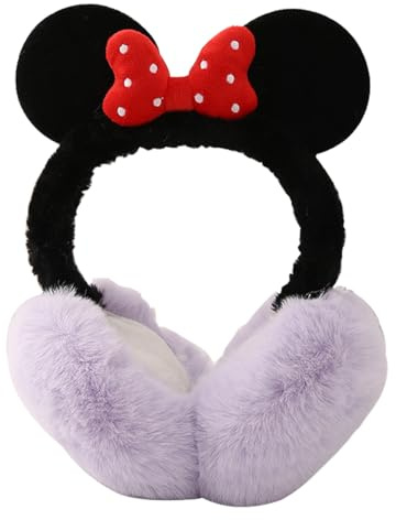 LOTGET Cute Bowknot Earmuff, Cartoon Plush Winter Warm Ear Muff Outdoors Ear Muffs for Women Girls Ear Cover Anti-Cold Ear Protector