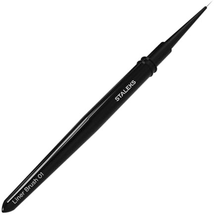 STALEKS Pennello eyeliner per nail art. Setole 1 mm x 7 mm. Per lavori fini, dettagli, bordi delle cuticole e per spargere materiale sulla lamina ungueale. Expert Brush Liner 01.