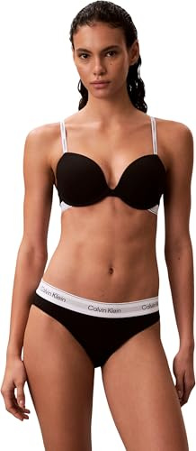 Calvin Klein Donna Reggiseno a Mezza Coppa Lightly Lined con Fascia con Logo, Nero (Black), 34B