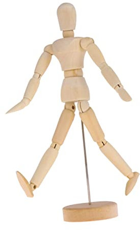 Sewroro Holzpuppe Bewegliches Gelenk Modell Holzfigur Schmuck Dekoration Feine Puppe Figurenmodell Holzhandwerksdekoration Holzpuppenschmuck Holzpuppen-Ornament