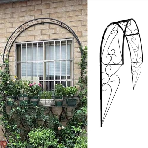 Arche de jardin en métal pour plantes grimpantes, fleurs et vignes, arches de roses semi-circulaires à fixation murale pour portes de fenêtres et entrées, pergola décorative pour décoration de jardin