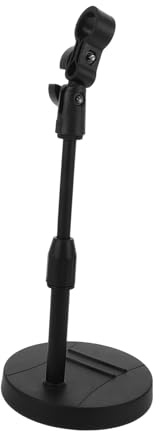 Abaodam Supporto per Microfono da Tavolo Regolabile con Supporto Clip Base Ponderata per Stabilità Compatibile con Microfoni Condensatore per Registrazione Audio e Streaming Live