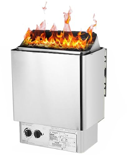 ToayNia Calentadores de Sauna eléctricos Estufa de Sauna para baño de Vapor seco, Calentador de Sauna para el hogar, Estufa de Sauna eléctrica de Acero Inoxidable, con Controlador Interno 8.0KW/380V