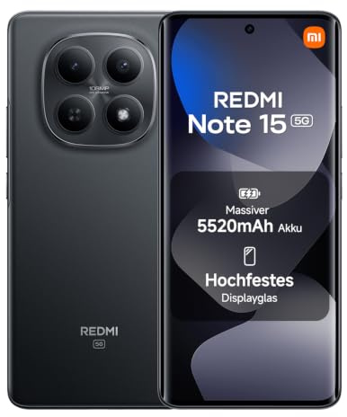 XIAOMI REDMI Note 15 5G, Smartphone 6+128GB, Nero, Resistenza IP65