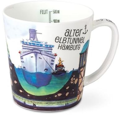 Kaffeebecher Hamburg Elbtunnel, Kaffeetasse Tassen Teetassen Kaffeepott Henkelbecher