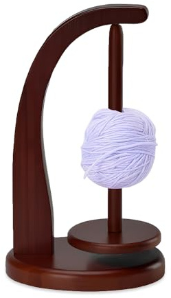 Porta Gomitolo Legno,Avvolgitore di Gomitoli Magnetico,SZMK Supporto per Gomitolo di Lana,Dispenser per Filati Girevole,Yarn Holder Spinner per Appassionati di Cucito, DIY - Colori retrò