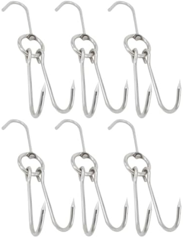 Zerodeko Ganci per Carne Versatili e Facili da Pulire in Acciaio Inossidabile 6 Pezzi per Appendere Pollame e Salumi in Cucina