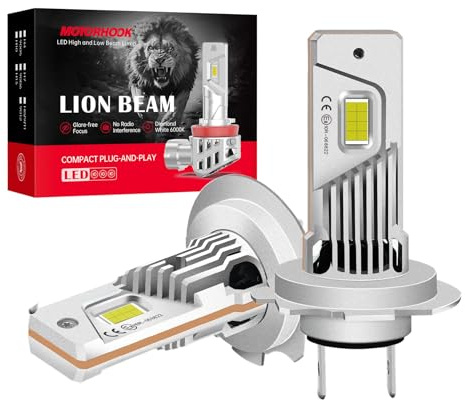 LUDUN Halogen H7 Lampen Auto 6000K weiß 12V 55W, Superhelle H7 Scheinwerfer Birnen für Fern- & Abblendlicht, Plug & Play Ersatzbirnen mit Canbus Decoder, Wasserdicht IP68, 1:1 Mini Design, 2er Pack