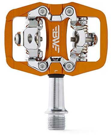 BW USA Rock Garden Flat Pedal – SPD-kompatibel, Clipless MTB Bike Pedale, Orange