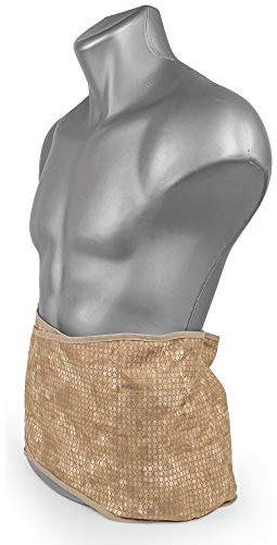 Kirschkernkissen. Gürtel mit Klettverschluss - ca. 135cm - 7-Kammer. Wärmekissen Rücken Wärmegürtel XXL Körnerkissen - batik-gold