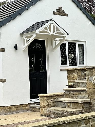 Althorp 149cm Porch Canopy – DIY Front Door Canopy Kit – UV-Stabilised Polymer – Black Roof Tile – by UK Canopies