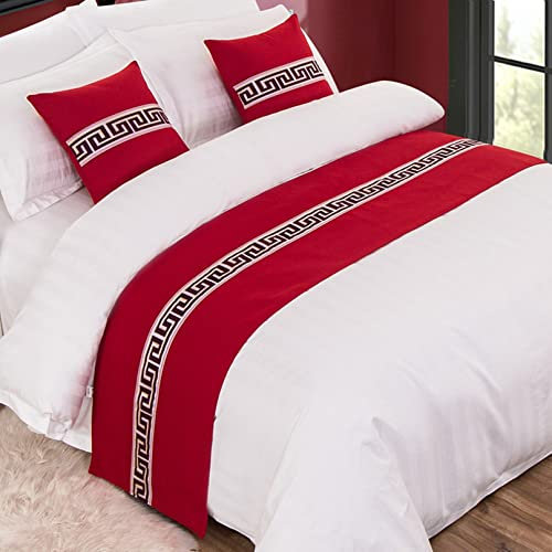 DAYDAY helper Bettläufer für Bettfüße, Streifen, Patchwork, Leinen-Bettwäsche, Dekoration, Bettschal, Bettdecke, Tagesdecke, Schutz für Hotel, Schlafzimmer, 180 x 50 cm