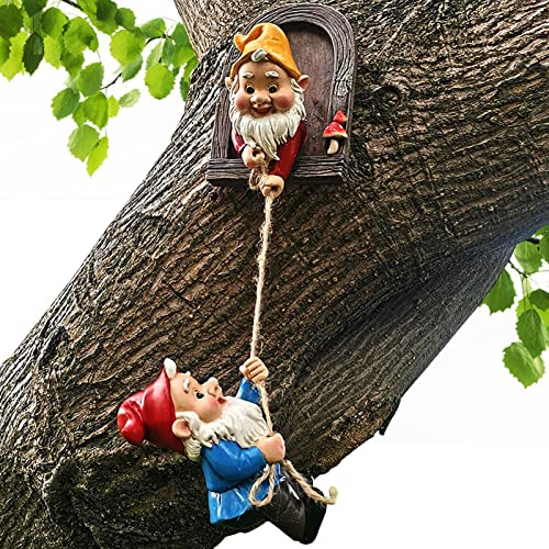 Joyivike Gartenzwerg Lustige Gartenbaum Dekoration,Süße -Gartenstatue Für Außen,Garten Statue Figuren Aus Harz,Gartendeko Geschenk Figur Statue Handwerk, Wunderliche Baum Skulptur Ornament